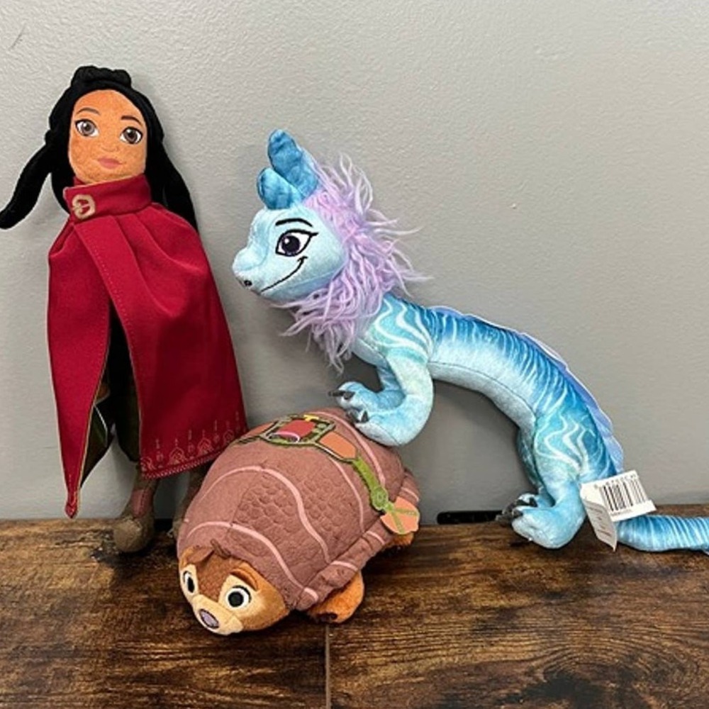 Disney Raya and the Last Dragon Plush Set Sisu Raya Tuk Tuk 3pc Lot Just Play